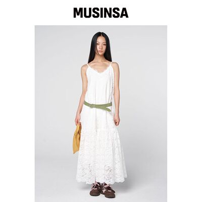 320SHOWROOM 透明蕾丝吊带裙（白色） MUSINSA韩国直邮官方正品