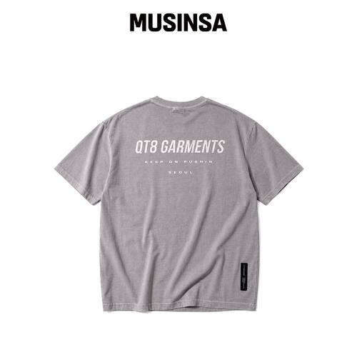 QT8 GARMENTS LB Pigment 简约logo T恤（灰色）韩国官网直邮进口