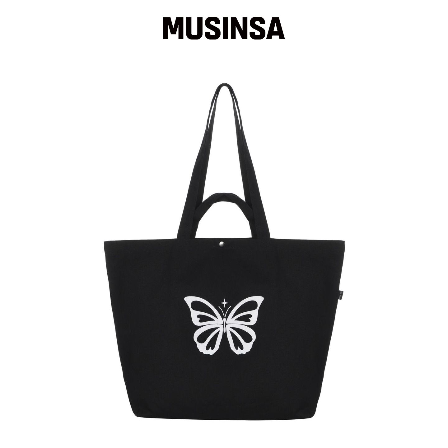 NICK&NICOLE 黑色蝴蝶图案帆布包 MUSINSA韩国直邮官方正品