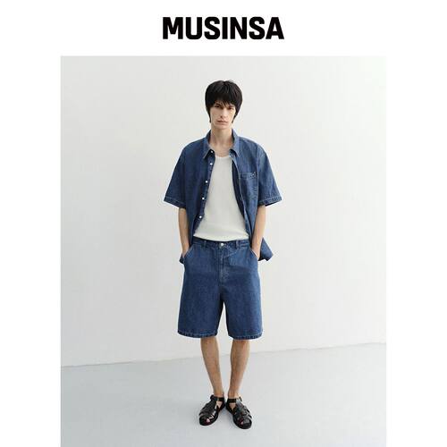DUNST FOR MEN 亚麻牛仔短裤_男女通用_UDPA6B12韩国官网直邮进口