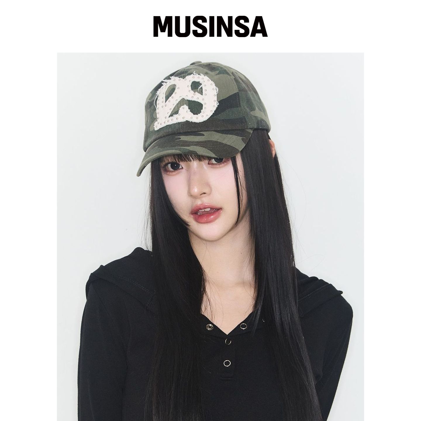 ILLIGO 129 PLEA刺绣铆钉棒球帽 CAMO MUSINSA韩国官网直邮进口图片