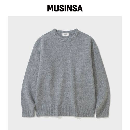LAB12 可水洗圆领针织 (泥膜灰) MUSINSA韩国官网直邮进口