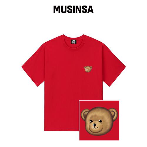 TRIPSHION SMALL BEAR FACE T恤 - RED韩国官网直邮进口MUSINSA