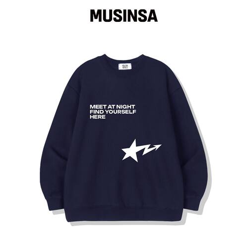 MIDNIGHT12AM 파因你的自己 卫衣 深蓝色韩国官网直邮进口MUSINSA