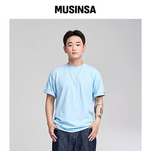 APOSTROPHE COMMA 可翻转标签MOOZ短袖T恤 (浅蓝韩国官网直邮进口