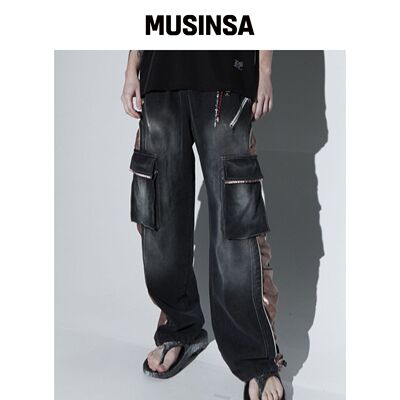 RSSC 皱褶混合工装牛仔裤 - BK MUSINSA韩国官网直邮进口