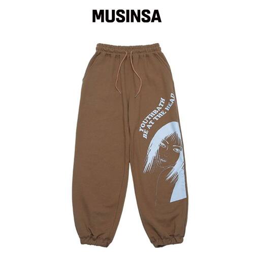 YOUTHBATH YB GRAPHIC JOGGERPANTS_CAMEL MUSIN韩国官网直邮进口