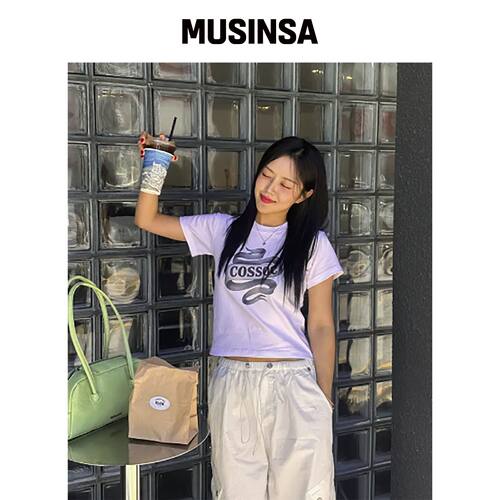 COSO (w)科索蝴蝶结短款T恤 (白色)韩国官网直邮进口MUSINSA