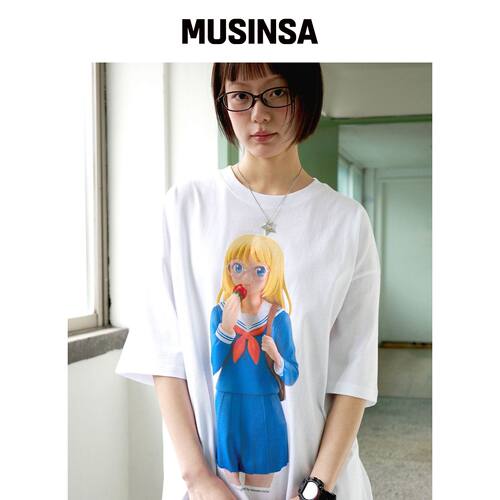 WONDERVISITOR 3D YURINA 宽松T恤 [白色] MUSIN韩国官网直邮进口