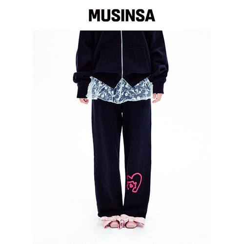 YOUHEE GRAPHIC JOGGER PANTS 黑色 MUSINSA韩国官网直邮进口