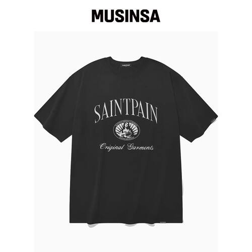 SAINTPAIN SP T恤黑色休闲风短袖上衣韩国官网直邮进口MUSINSA