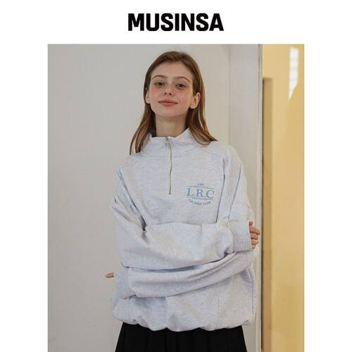 LOSSYROW L.R.C 半拉链卫衣 白色米色韩国官网直邮进口MUSINSA
