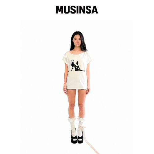 EESSAY 兔女郎T恤 - 白色 MUSINSA韩国官网直邮进口