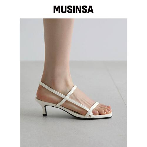 SAPPUN 엘렌느 方形带高跟凉鞋 (5cm) MUSINSA韩国直邮官方正品