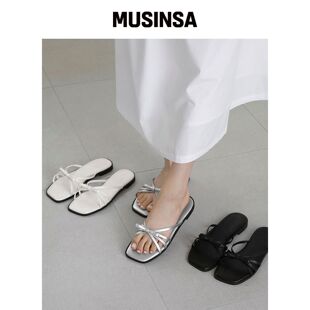 SAPPUN 拉佩林方形蝴蝶结拖鞋 (1cm)韩国官网直邮进口