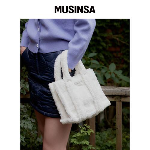 STUDIO＆PARC Shearing Tote Bag_White韩国官网直邮进口MUSINSA