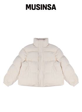 SELITIO CORDUROY 毛绒短款羽绒服 奶油色韩国官网直邮进口