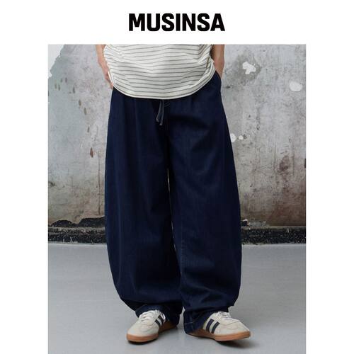 AGOD 亚麻风格宽松牛仔裤 [低靛蓝] MUSINSA韩国直邮官方正品