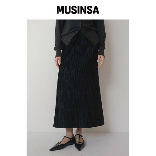MOHAN TVW WRINKLE VELVET SKIRT_2COLORS韩国官网直邮进口