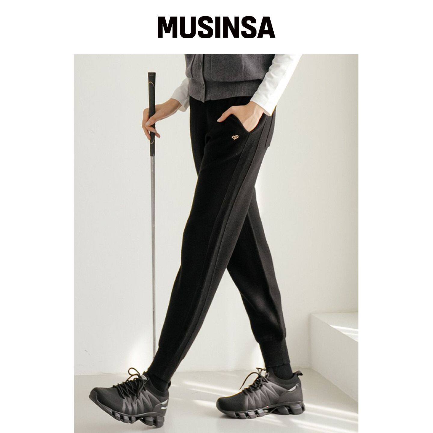 NITINA 日常针织 jogger 热裤子 Ⅱ BK MUSINSA韩国直邮官方正品