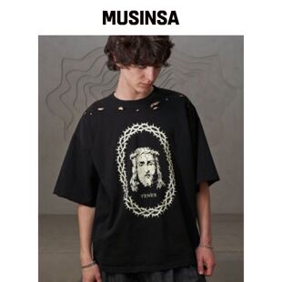 TENER JESUS 复古T恤 (VLACK)韩国官网直邮进口