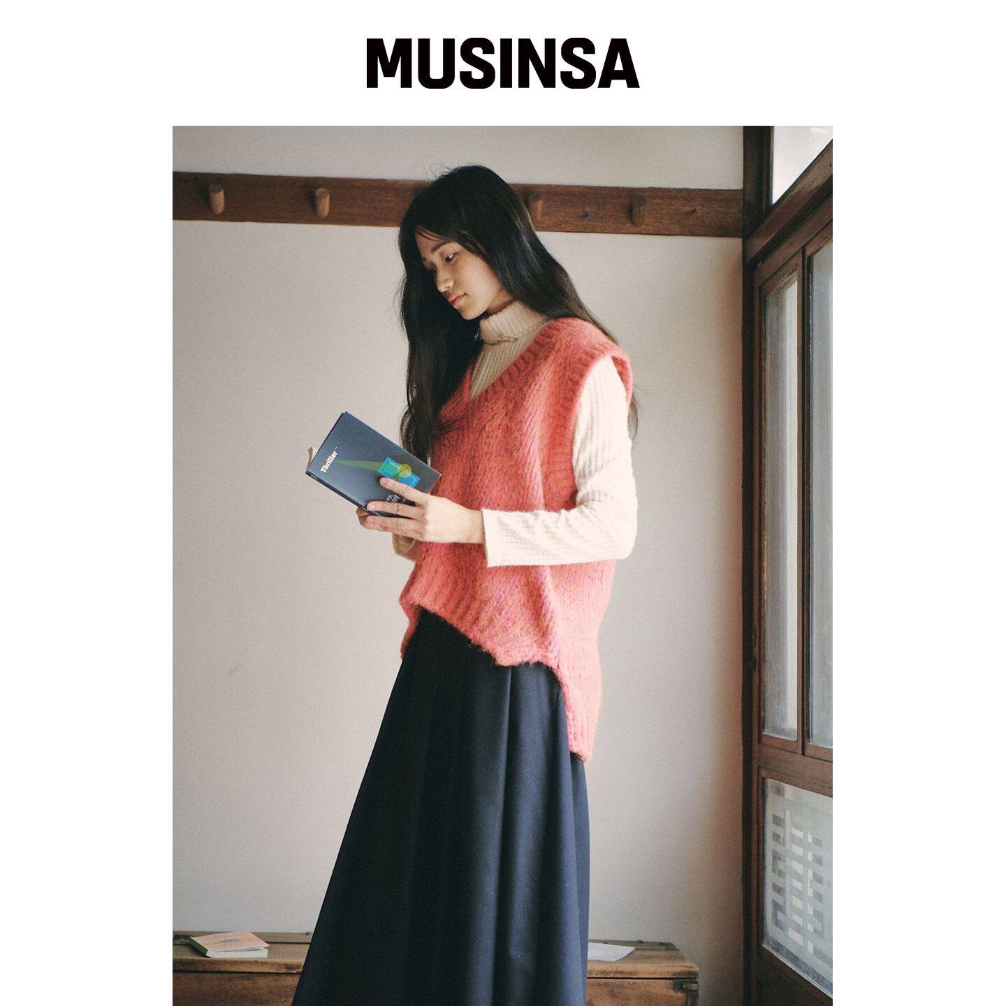 GANISONG 棉花糖 羊毛 针织 马甲_热粉色韩国官网直邮进口MUSINSA