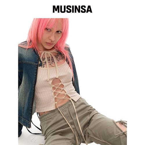 YOUTHBATH 多条绳长袖衫_米色 MUSINSA韩国官网直邮进口
