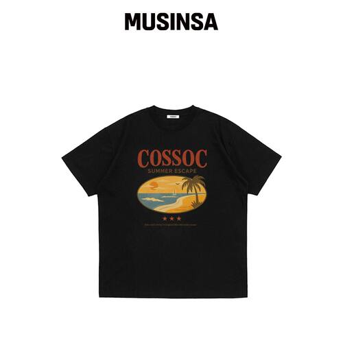 COSO SUMMER ESCAPE 短袖T恤 (黑色)韩国官网直邮进口MUSINSA