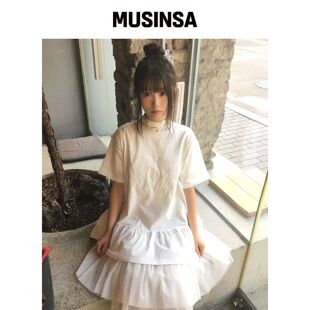CGP (女款) 层叠荷叶边短袖T恤-白色 MUSINSA韩国官网直邮进口