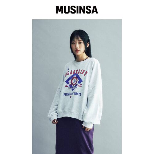 KOOKEESEE PERSONA 打印机衬衫_白色混纺 MUSINS韩国官网直邮进口