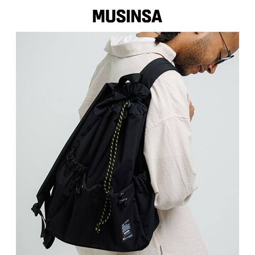PEEPS basic string backpack(black)韩国官网直邮进口MUSINSA