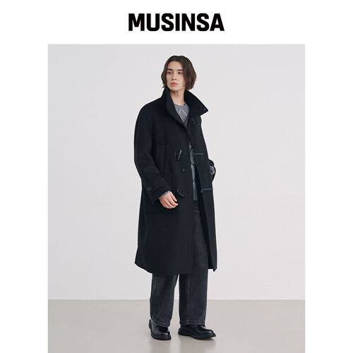 ADHOC 男士高领大衣 (黑色) (HBAHC11) MUSINSA韩国直邮官方正品