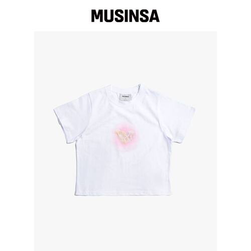 PIECE MAKER STONE HEART CROP TEE (WHITE)韩国官网直邮进口