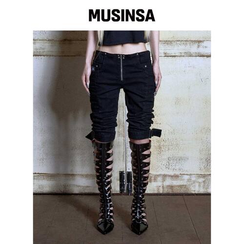 OPUS 0012 Op.08 MOTOBACK CAPRI PANTS 黑色 MU韩国官网直邮进口