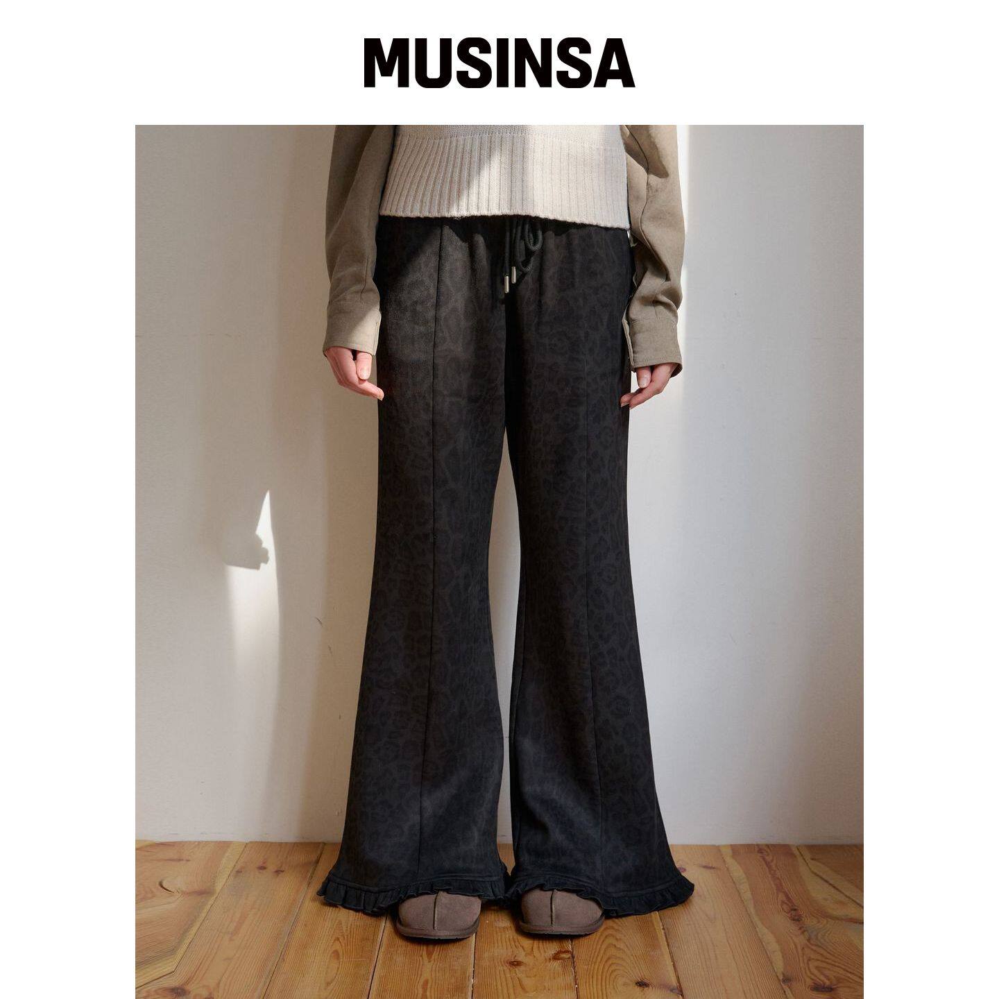ODER 温暖靴子豹纹短裤-黑色 MUSINSA韩国直邮官方正品