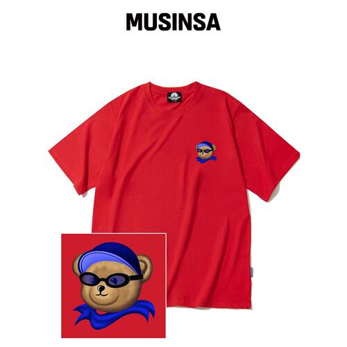 TRIPSHION SUNGLASSES BEAR LOGO T恤 - RED韩国官网直邮进口