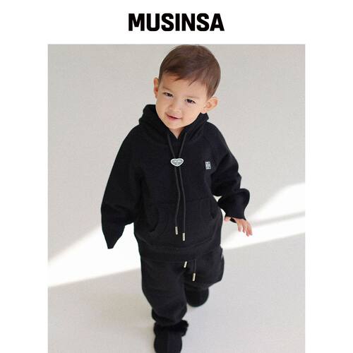 THE LOHA [KIDS] VELLA 舒适连帽衫黑色 MUSINSA韩国官网直邮进口