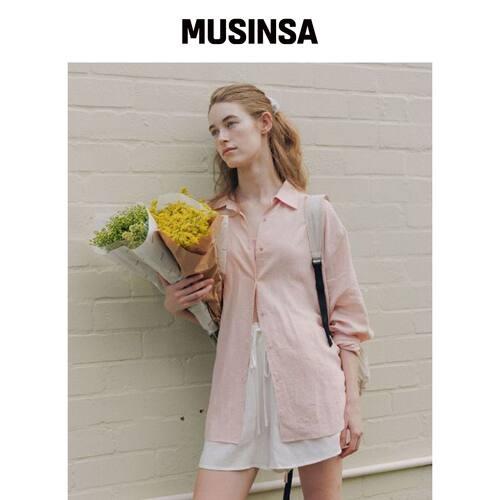 DEPOUND 透视亚麻衬衫 [PINK] MUSINSA韩国官网直邮进口