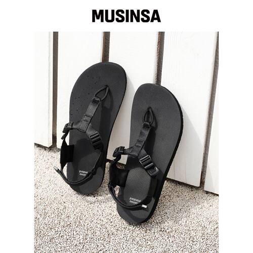MUSINSA STANDARD 登山凉鞋黑色平底鞋 MUSINSA韩国官网直邮进口