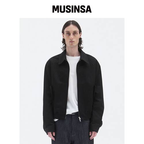 WINDER RAGLAN COTTON CROP BLOUSON - BLACK韩国官网直邮进口