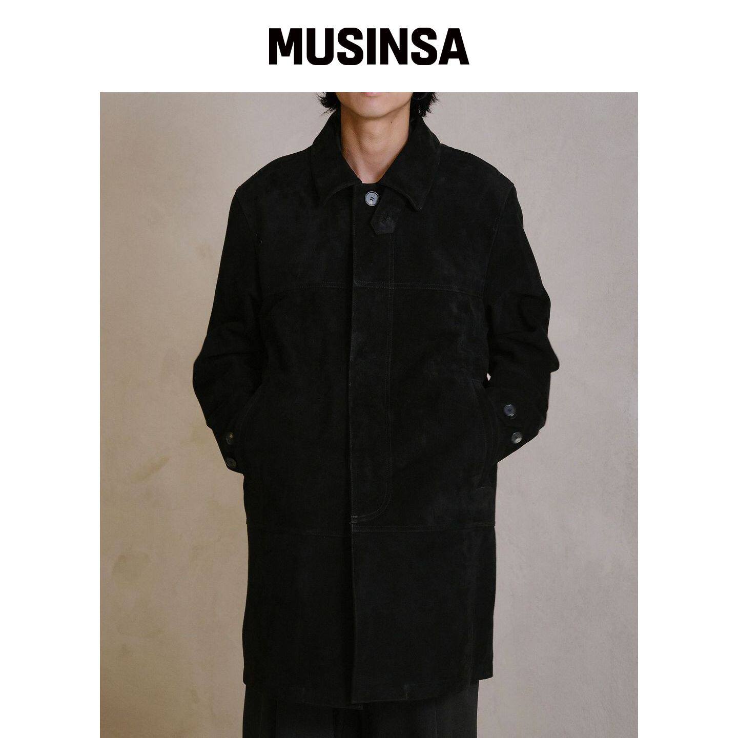 DIVEIN 印度山羊麂皮车款大衣(黑色) MUSINSA韩国官网直邮进口