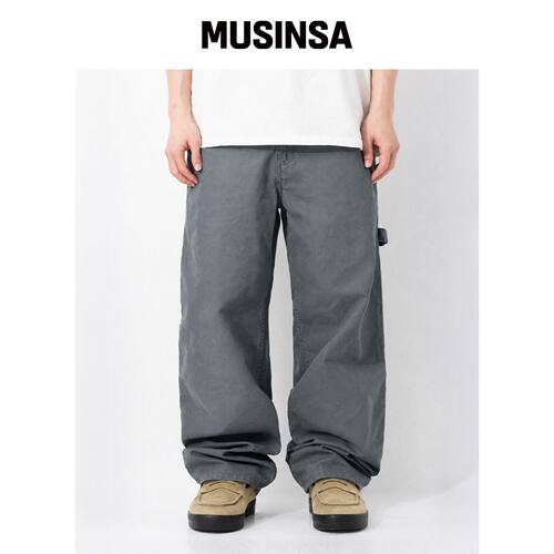 QT8 GARMENTS LB水洗牛津工装裤（灰色） MUSINS韩国官网直邮进口