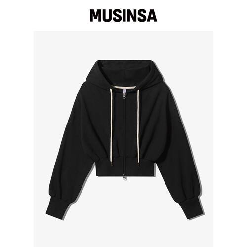 FANSHOW CROP FLEECE-LINED（抓绒）连帽拉链外 韩国官网直邮进口