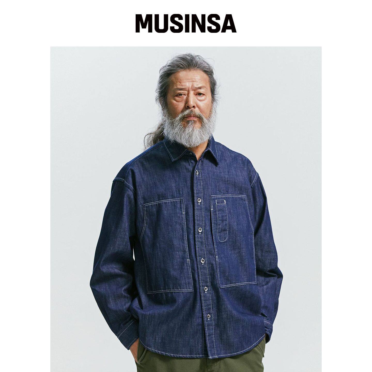 FRIZMWORKS 牛仔工装口袋衬衫 _ 蓝色 MUSINSA韩国官网直邮进口