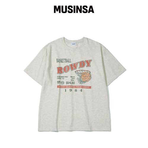 ROWDY 明星同款篮球联赛T恤简约印花短袖MUSINSA韩国直邮官方正品