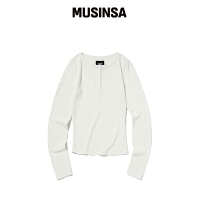 SUADE CABLE HENLEY NECK [白色]韩国官网直邮进口