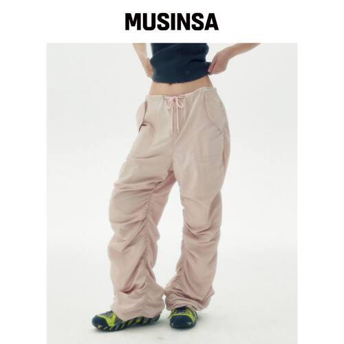 RUNNINGHIGH 褶皱尼龙伞形热裤子 [PINK] MUSINS韩国官网直邮进口