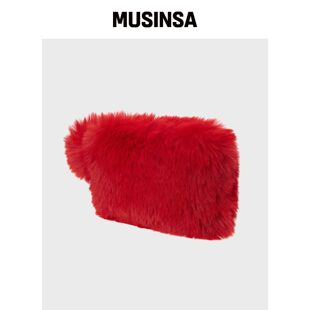 MOLLIOLLI MONE 毛绒化妆包 [RED] MUSINSA韩国直邮官方正品