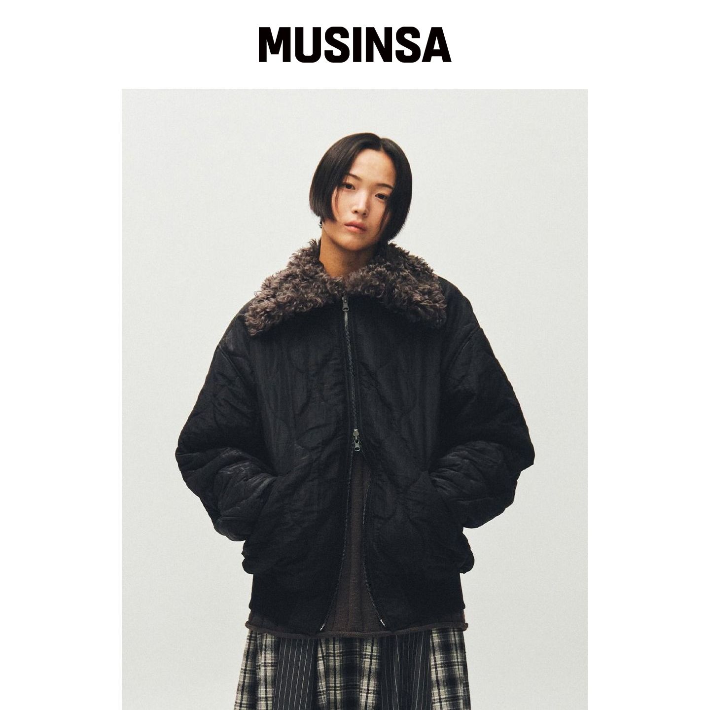 PLZPROJECT 可逆羊羔毛飞行夹克 MUSINSA韩国官网直邮进口图片