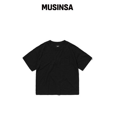 SUADE TEXTURED POCKET TEE [黑色]韩国官网直邮进口MUSINSA